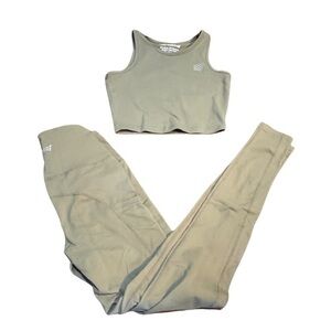 Jed North Olive green leggings and tank bra, XS